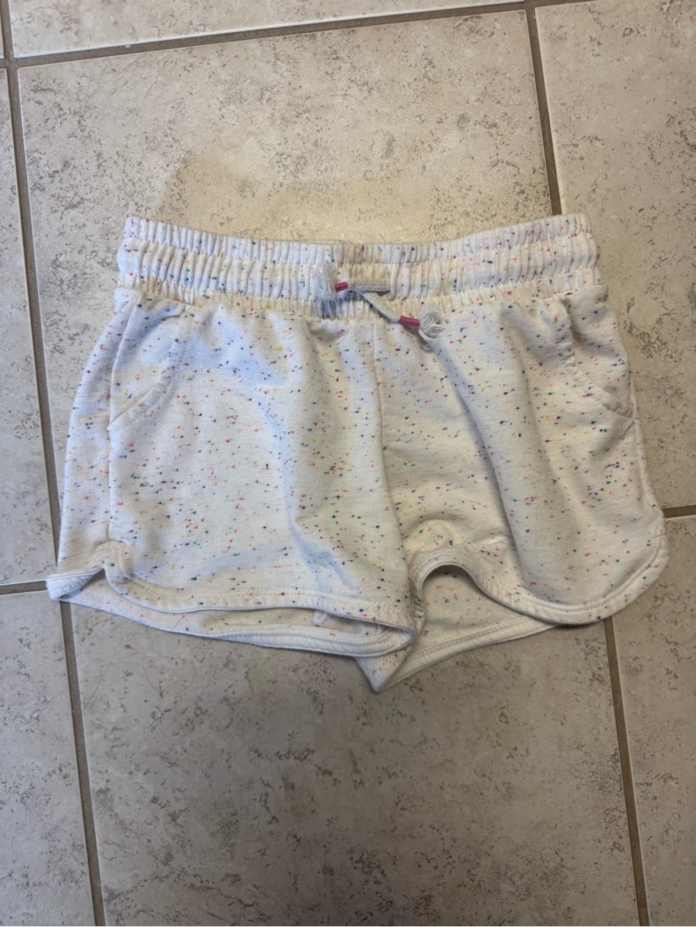 Cat & Jack White Speckled Drawstring Athletic Shorts